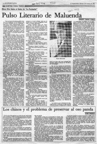 Pulso literario de Maluenda  [artículo] Rodolfo Garcés Guzmán.