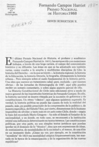 Fernando Campos Harriet, Premio Nacional de Historia 1988  [artículo] Erwin Robertson R.