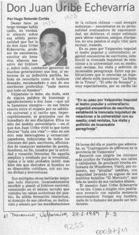 Don Juan Uribe Echevarría  [artículo] Hugo Rolando Cortés.