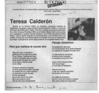 Teresa Calderón  [artículo] Ramón Díaz Eterovic.