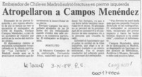 Atropellaron a Campos Menéndez  [artículo].