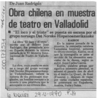 Obra chilena en muestra de teatro en Valladolid  [artículo].