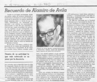 Recuerdo de Alamiro de Avila  [artículo] Fernando Campos Harriet.