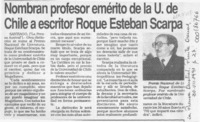 Nombran profesor emérito de la U. de Chile a escritor Roque Esteban Scarpa  [artículo].