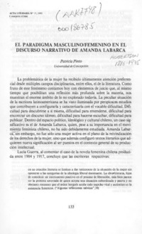 El paradigma masculinofemenino en el discurso narrativo de Amanda Labarca  [artículo] / Patricia Pinto.