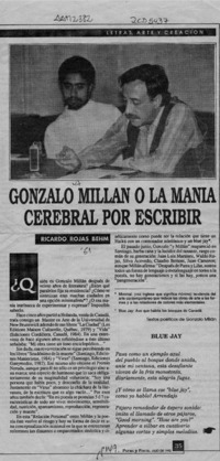 Gonzalo Millán o la manía cerebral por escribir  [artículo] Ricardo Rojas Behm.