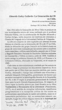 Eduardo Godoy Gallardo, "La generación del 50 en Chile"