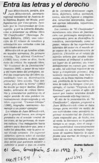 Entre las letras y el derecho  [artículo] Andrés Gallardo.