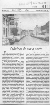 Crónicas de sur a norte  [artículo] Ramón Díaz Eterovic.