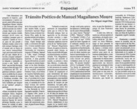 Tránsito poético de Manuel Magallanes Moure  [artículo] Miguel Angel Díaz.