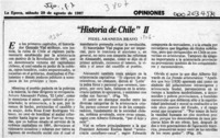 "Historia de Chile" II  [artículo] Fidel Araneda Bravo.