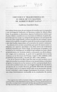 Grotesco y tragicomedia en "El ideal de un calavera" de Alberto Blest Gana