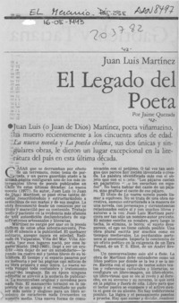 El legado del poeta  [artículo] Jaime Quezada.