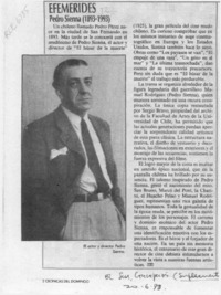 Efemérides, Pedro Sienna (1893-1993)  [artículo].