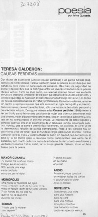Teresa Calderón, "Causas perdidas"