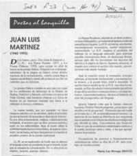 Juan Luis Martínez  [artículo] María Luz Moraga.