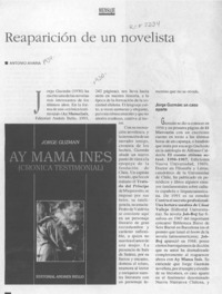 Reaparición de un novelista  [artículo] Antonio Avaria.