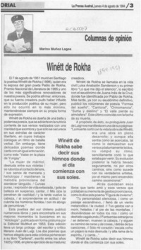 Winett de Rokha  [artículo] Marino Muñoz Lagos.