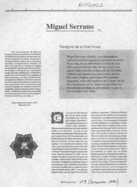 Miguel Serrano  [artículo] Patricio Heim.