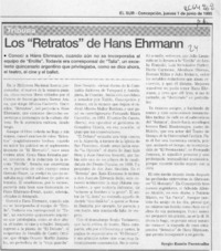 Los "Retratos" de Hans Ehrmann  [artículo] Sergio ramón Fuentealba.