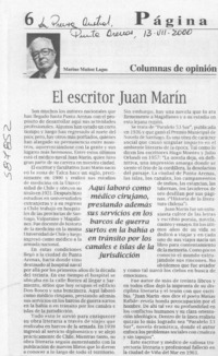 El escritor Juan Marín  [artículo] Marino Muñoz Lagos