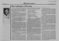 Recordando a Roxane  [artículo] Germán Becker Ureta