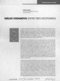 Sergio Vodanovic entre tres dicotomías  [artículo] Álvaro Quezada