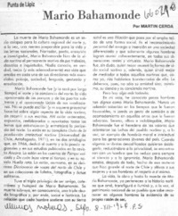Mario Bahamonde  [artículo] Martín Cerda.