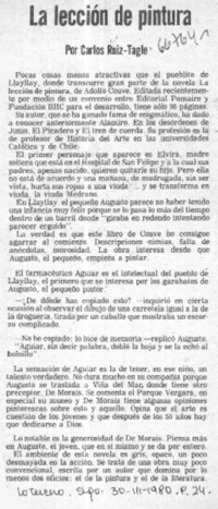 La lección de pintura  [artículo] Carlos Ruiz-Tagle.