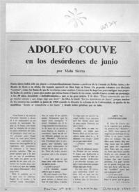 Adolfo Couve en los desórdenes de junio : [entrevista]