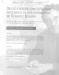 Delirio y margen como estrategias discursivas en dos naraciones de Roberto Bolaño