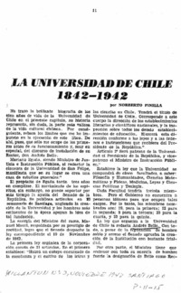 La Universidad de Chile 1842-1942