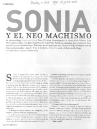 Sonia y el neo machismo. (entrevistas)