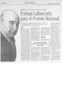 Enrique Lafourcade para el Premio Nacional