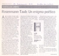 Rosenmann-Taub: un enigma poético