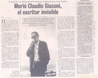 Muriò Claudio Giaconi, el escritor invisible