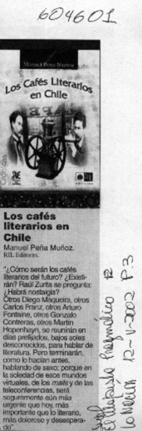 Los cafés literarios en Chile  [artículo]