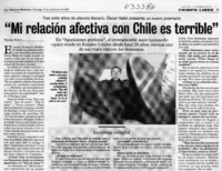 "Mi relación afectiva con Chile es terrible"  [artículo] Manuela Román