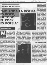 "No toda la poesía es rock, no todo el rock es poesía"  [artículo] Mario Rojas