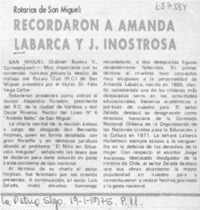 Recordaron a Amanda Labarca y J. Inostrosa