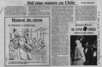 Del cine sonoro en Chile  [artículo] Marino Muñoz Lagos.
