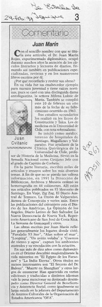 Juan Marín  [artículo] Juan Cvitanic.