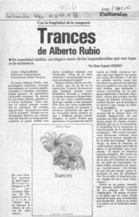 Trances de Alberto Rubio  [artículo] César Eugenio Vásquez.