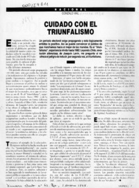 Cuidado con el triunfalismo  [artículo] Gonzalo Vial.
