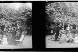 Grupo en el jardín de la familia Pastor y Bort en la casa de Vicuña Mackenna, 1906
