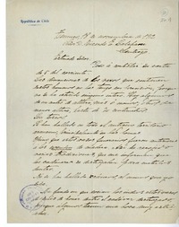 [Carta] 1912 noviembre 18, Temuco, Chile [a] Ricardo E. Latcham.