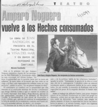 Amparo Noguera vuelve a los hechos consumados  [artículo] Marcela Fuentealba
