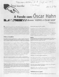 A fondo con, Oscar Hahn