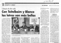 Con Teitelboim y Blanco las letras son más bellas  [artículo] Manuel Herrera