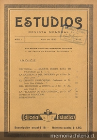 Estudios: número 8, abril de 1933